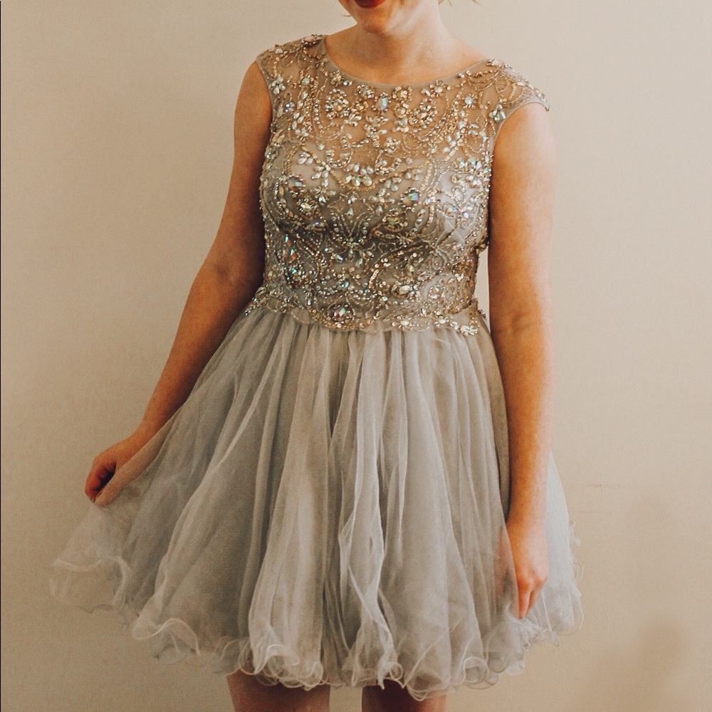 Silver homecoming dress
